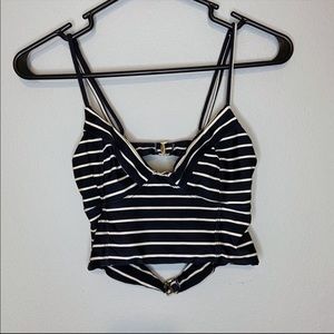 Tori Praver striped Jess Swim Bikini top